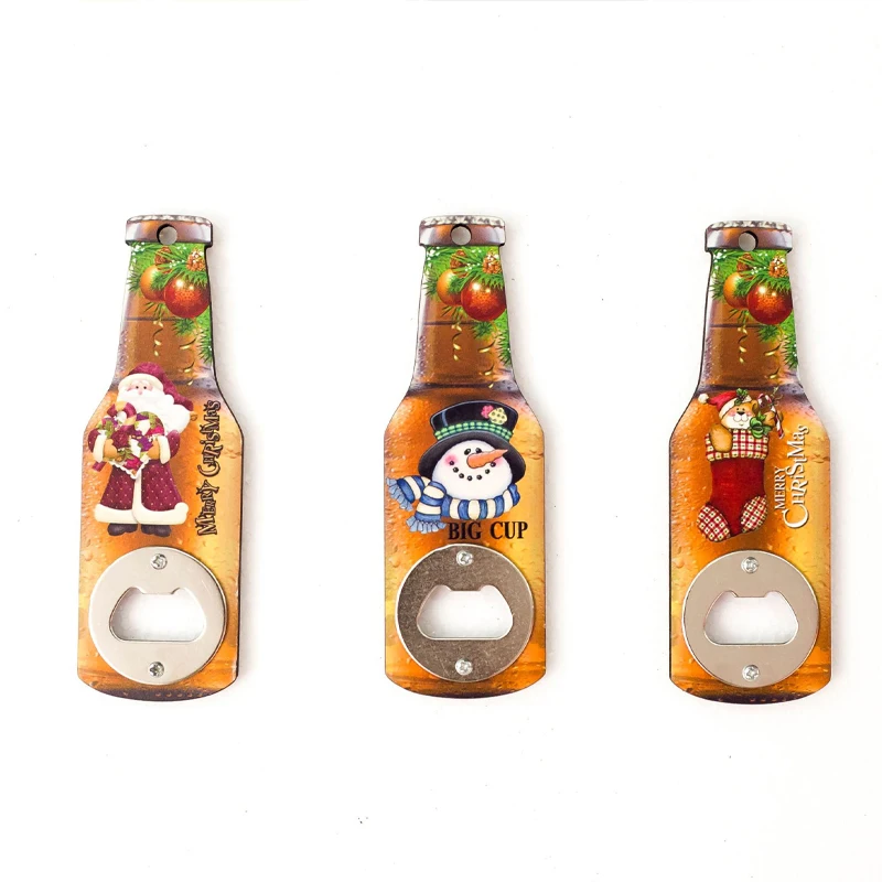 

Amazon Hot Sale Christmas Decoration Santa Snowman Bear Decapper Corkscrew Shaped Bottle Opener