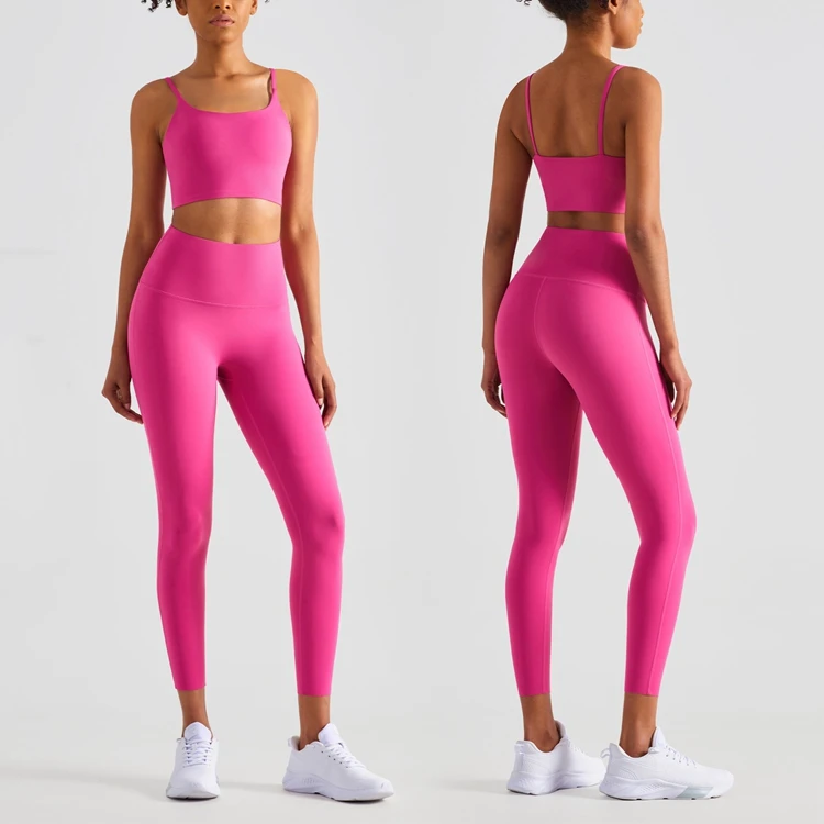 

2020 New Design Comfortable Sportswear Fitness Yoga Set Compression Moisture Wicking Breathable Sports Set
