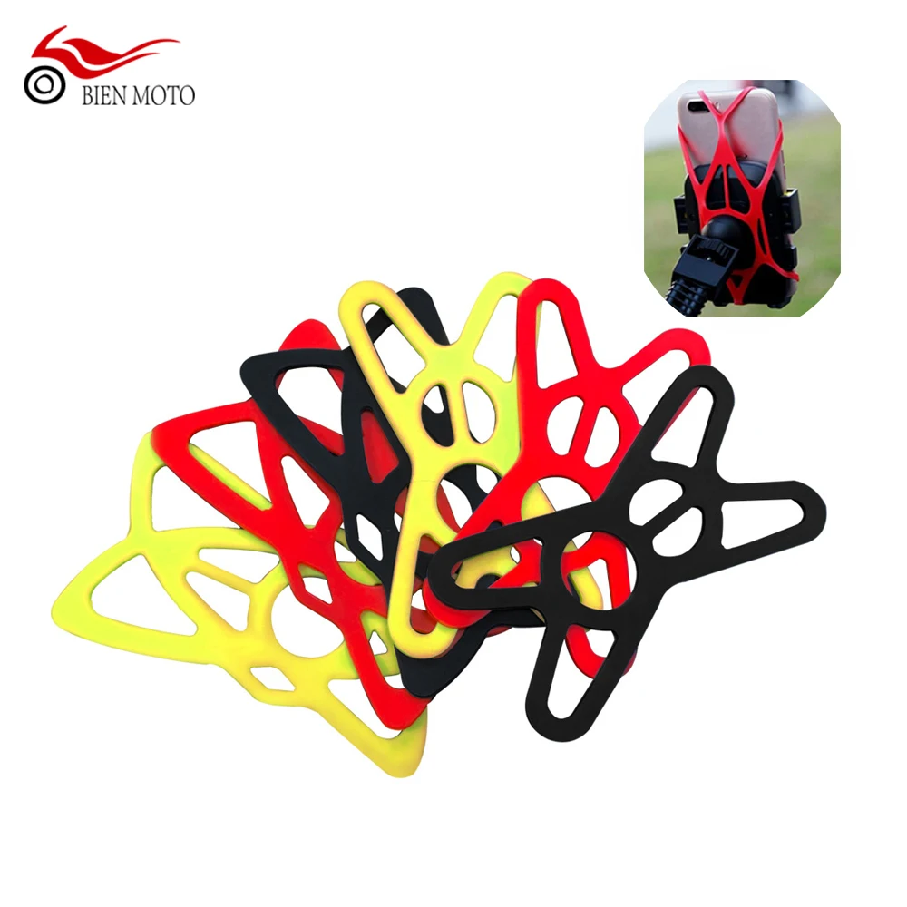 

Bicycle Phone Holder Silicone Band Cycling Handlebar Rubber Band bike phone holder For motorcycle Mount Support Bracket, Black