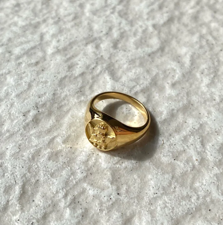 

Vintage Jewelry Supplier Stainless Steel Cupid Rings High End 18k Pvd Gold Plated Angel Rings, Rose gold, silver, gold, black