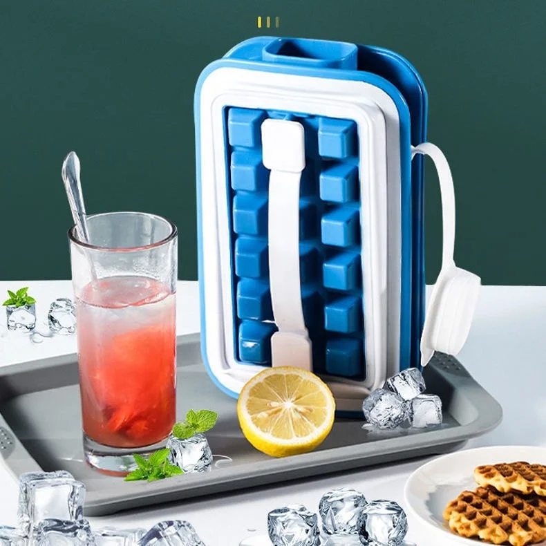 

Easy Demould 36 Cavitiy Ice Breaker Bottle Silicone Ice Cube Maker Mold Tray Kettle for Cocktail Whisky Drinks, Blue, green