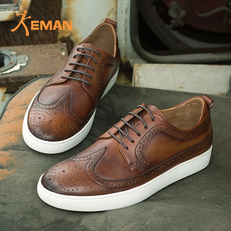 

Latest model genuine leather handmade sneakers men footwear, Any color