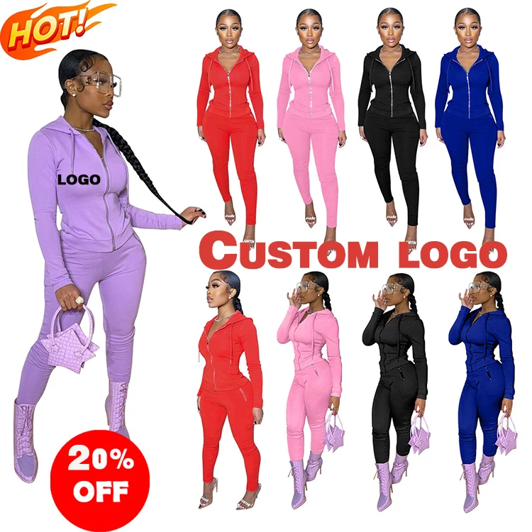 

Women 2 Peice Outfits Fashion Autumn Hooded Long Sleeved Trousers Zipper Sports Two Piece Suit Lounge Wear Sets Women Jogger Set