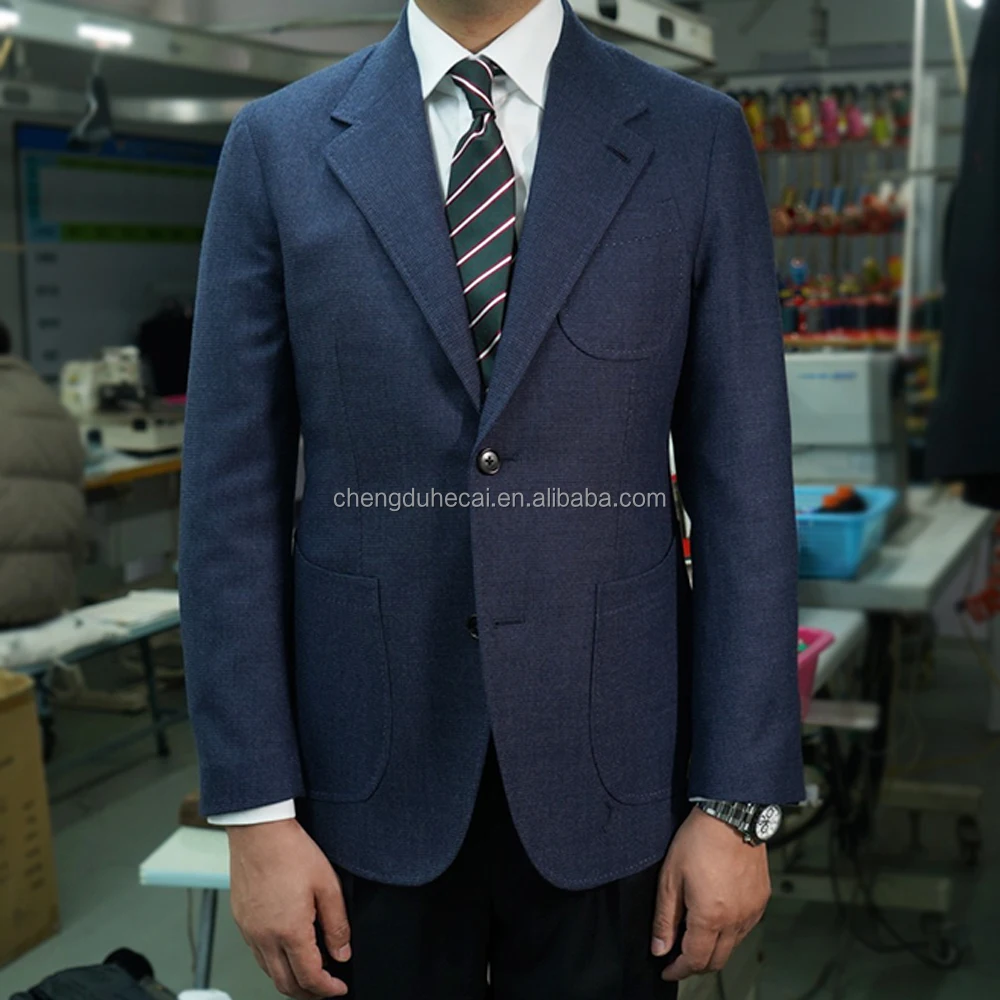 HARCHOY 100% Wool Single Breasted Suit Blazer