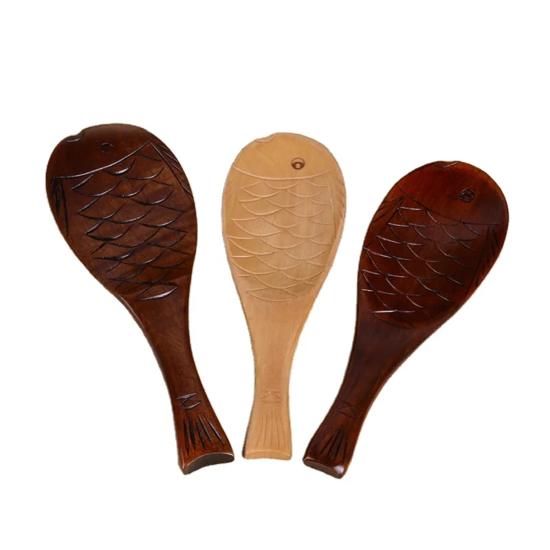 

Log Color Nanmu Theaceae Fish Spoon Old Paint Fish Scales Fun Meal Spoon