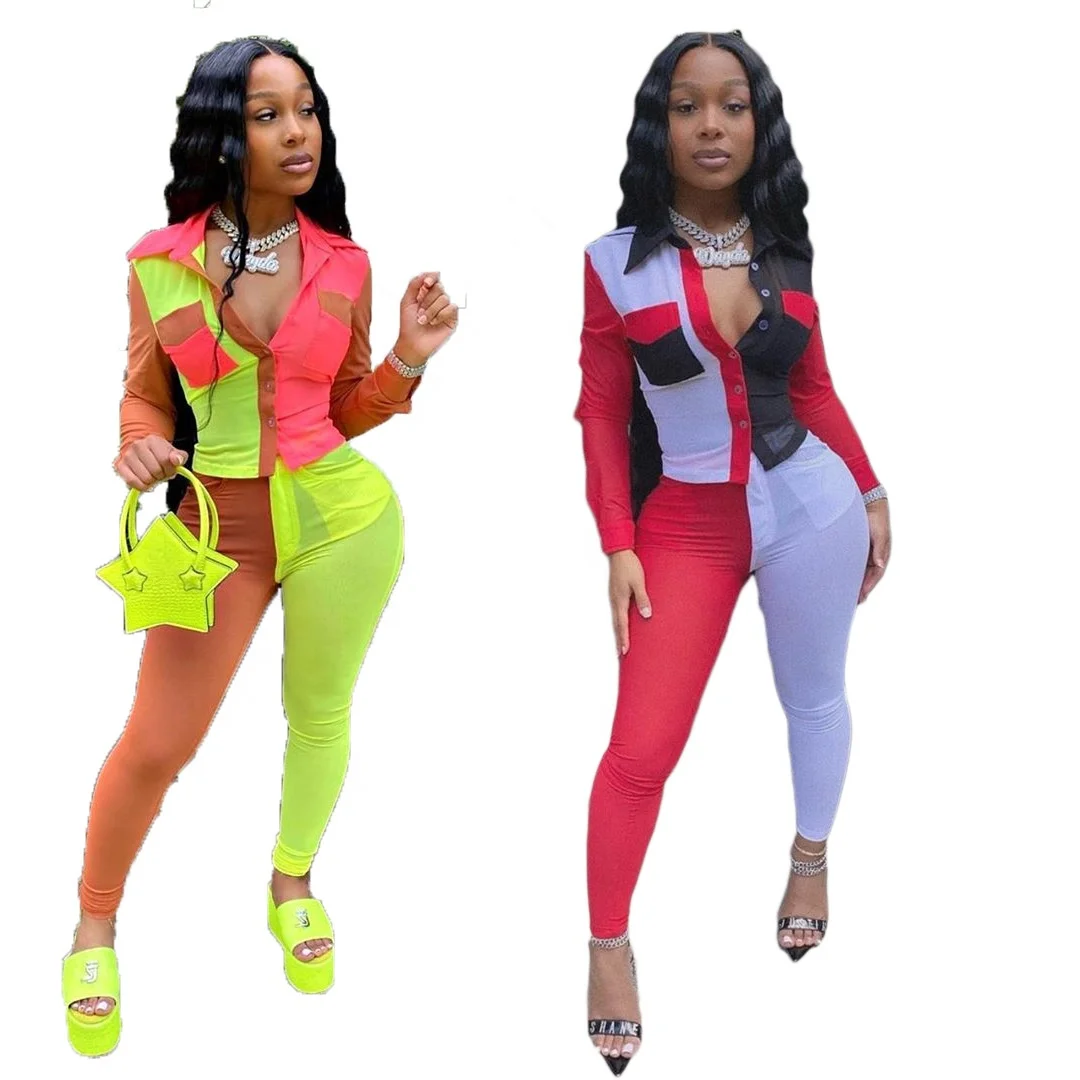 

AI105-3077 2020 Women 2 Piece Set Plus Size Clothing Women Leggings Sexy Women Tops Shirts Two Piece Set Clothing
