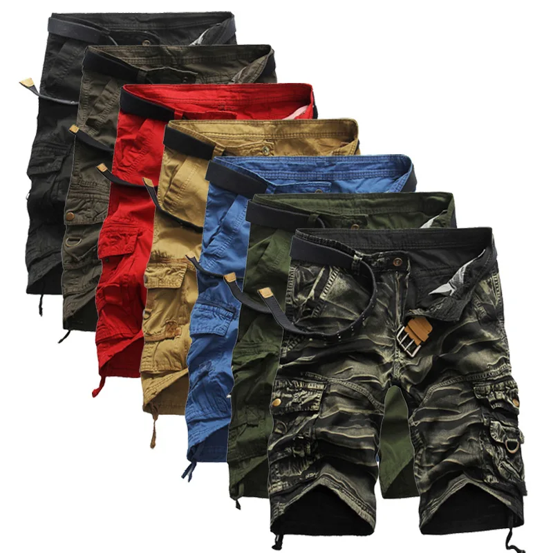 

Men south Korean style cotton camouflage relaxed cargo shorts with wholesale price, 7 different colors