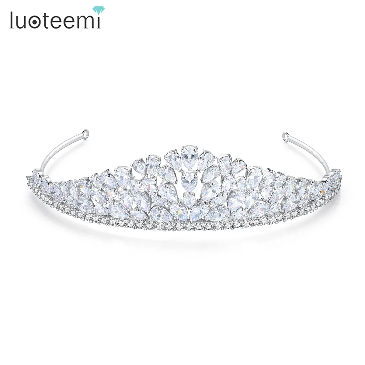 LUOTEEMI Crown Victoria Real Rhodium Gold Plated Gorgeous Queen Crown Princess Crowns for Women Wholesale