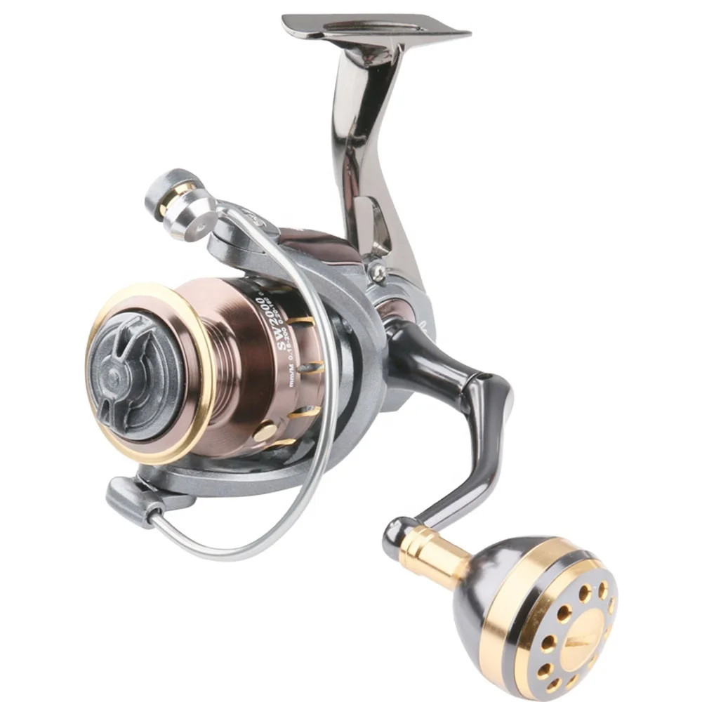 

Durable fishing reel Long shot Metal material clear sound Smooth spinning fishing reel, Electro violet in silver