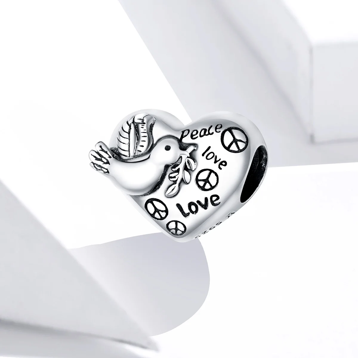 

925 Silver Factory Supply Love And Peace Bracelet Charms For Bangles Making