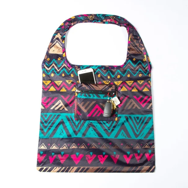 custom foldable nylon reusable grocery storage ziplock promotion shopping bag