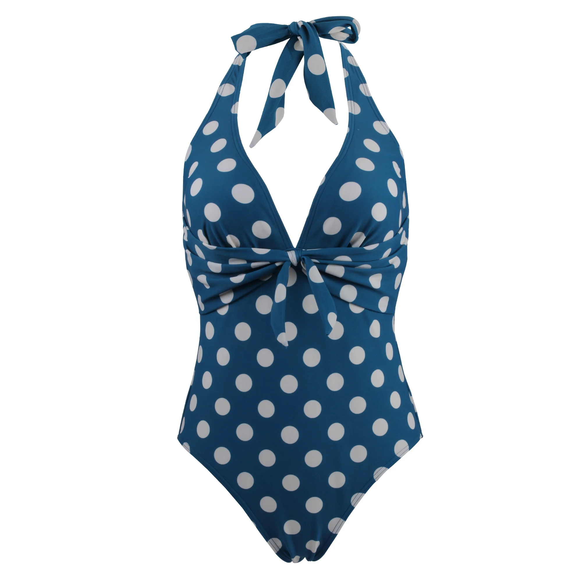 

High quality one piece swimsuit dots pattern bathing suit lady swimsuit, Shown