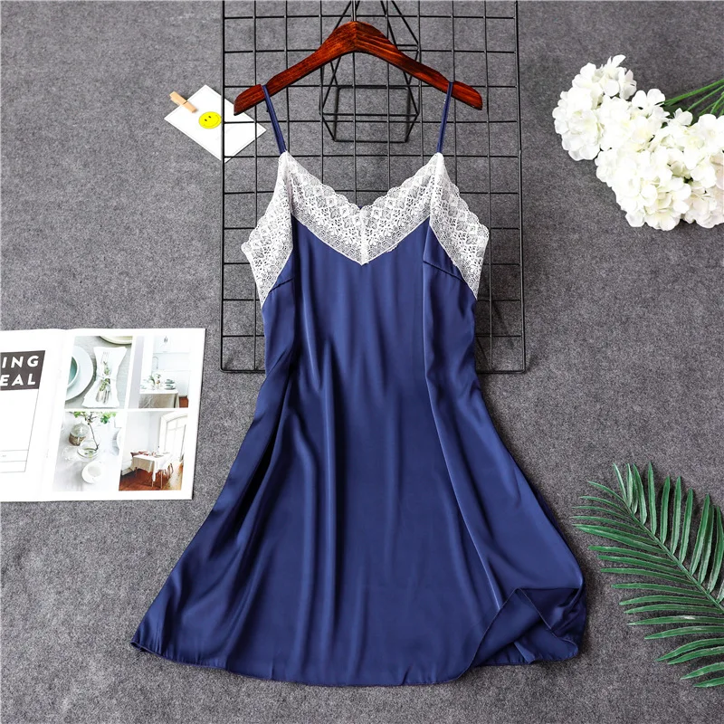 

Women Nightdress Hot Sale High Quality Five Colors Women Sleepwear Sleeveless Lace Camisole Dress