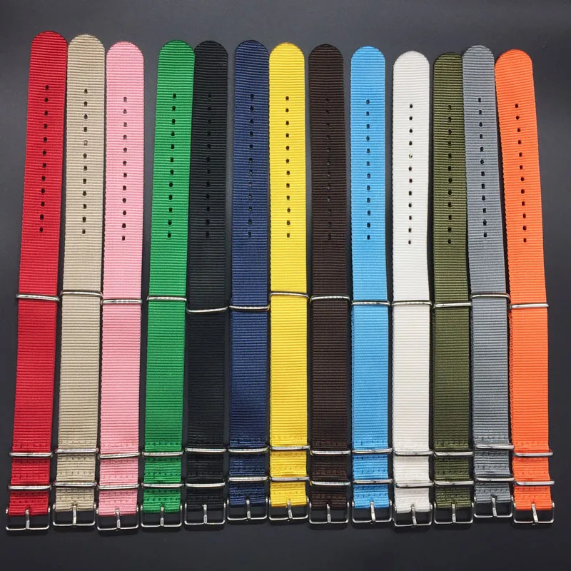 

Watch Bands custom canvas fabric 20mm 22mm Nylon watch straps nato Bands yellow nato nylon striped smart watch strap, Customized colors