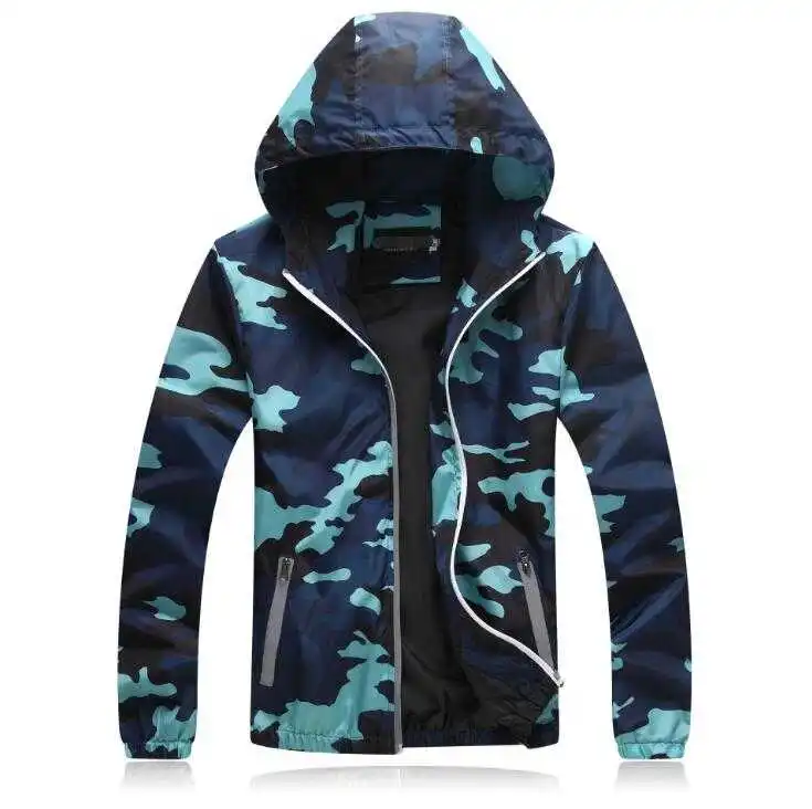 Camouflage sweater coat thin section black Outlet