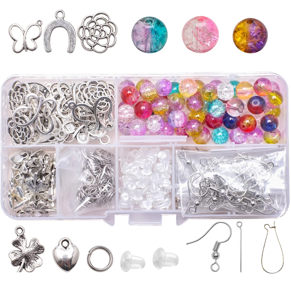 

Fashion Zinc Alloy Spacer Metal Jewelry Findings Box Set Charming Pendant Necklace Bracelet Making Kit DIY Handmade Accessories