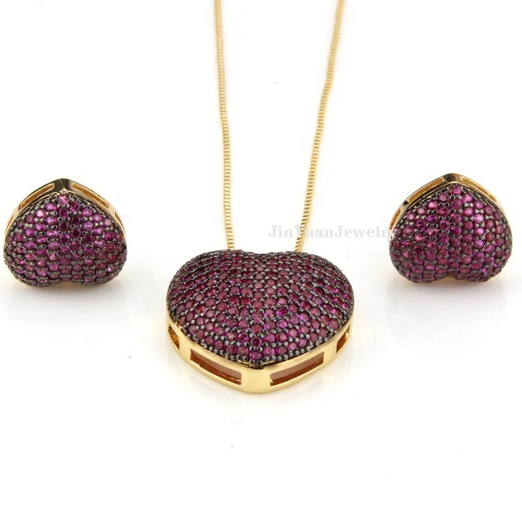 

Rainbow CZ pave Heart Shape Earring