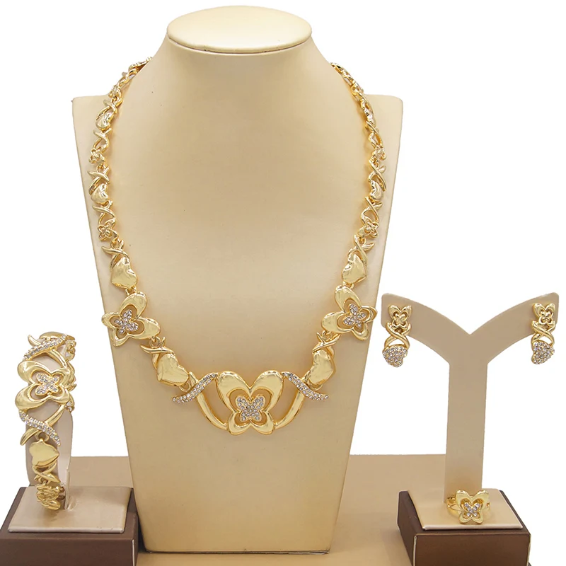 

Yulaili new gold-plated 18K color fashionable and exquisite Butterfly Jewelry Set