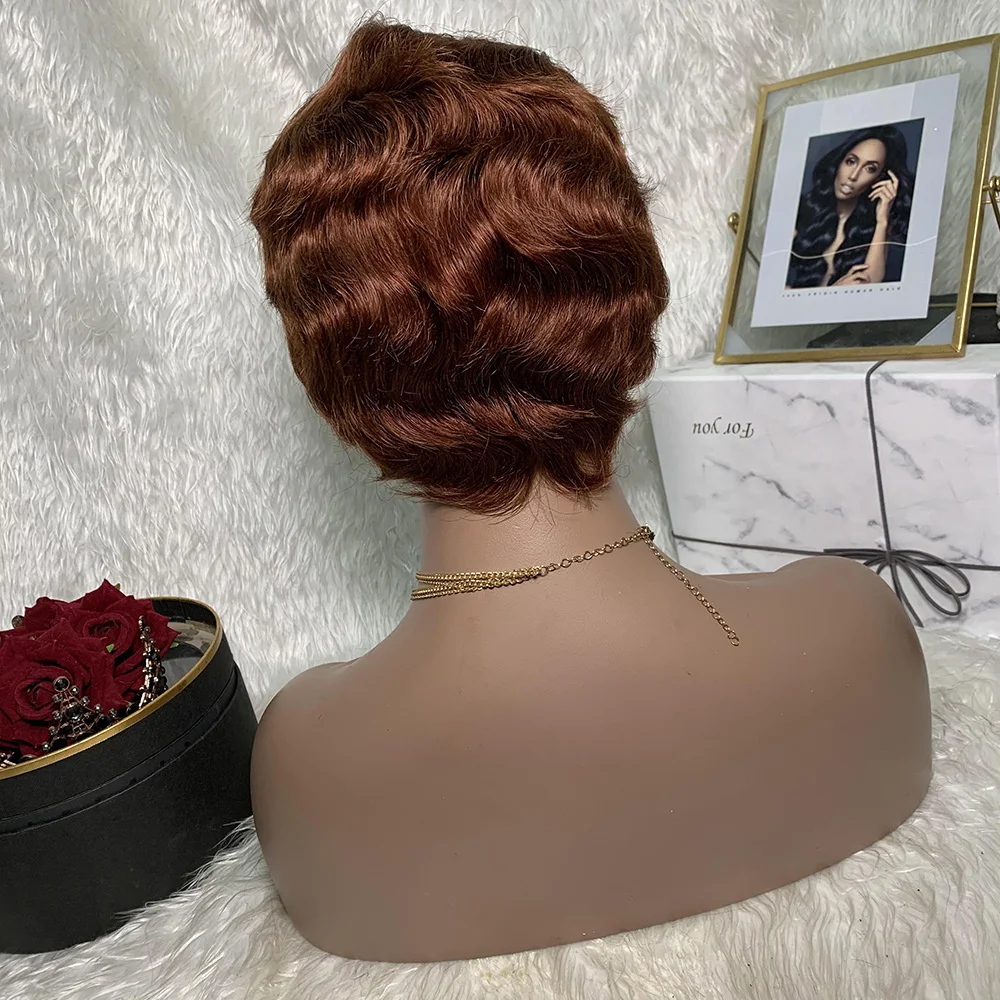 

Wholesale Pixie Cut Short Wig Brazilian Remy Short Lace Front Human Hair Wigs For Beautiful Women Machine Made Wig