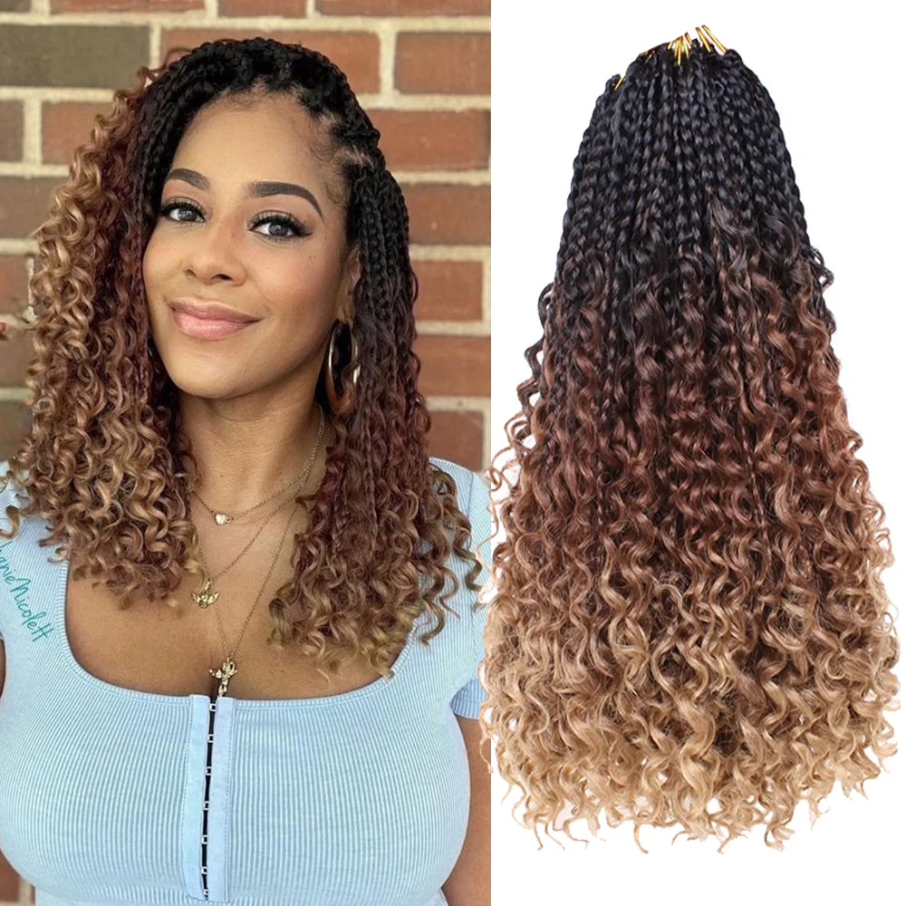 Ombre Crochet Box Braids Curly Ends