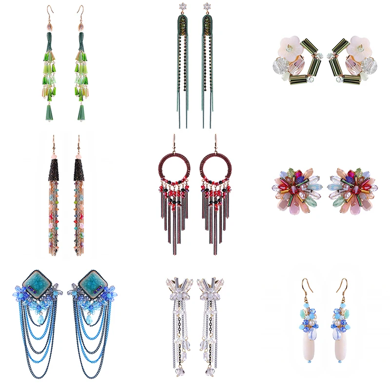 

QIANZUYIN 2020 New Fashion Luxury Vintage Natural Baroque Freshwater Pearl Earrings Ladies Tassel Earrings Jewelry, Picture