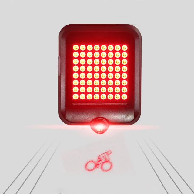 

USB Chargeable Bicycle Rear Light Automatic Direction Turn Signals Brake Warning LED Bike Tail Light with Line, Black