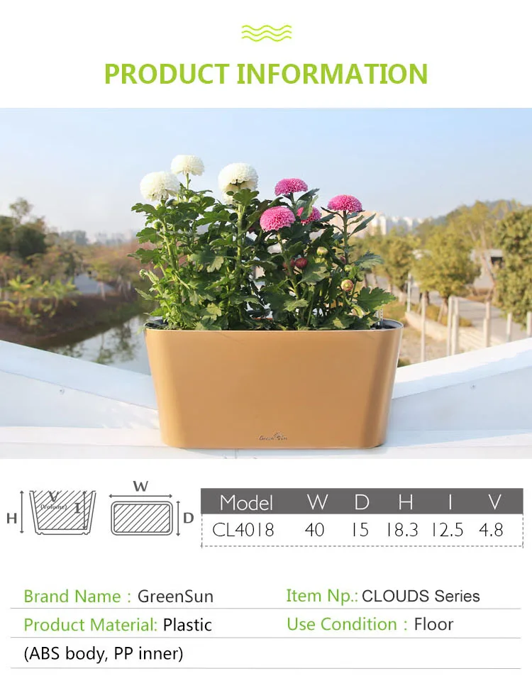 GreenSun Beautiful Planter Box, Plastic Plant Pots, Flower Pots For Desktop
