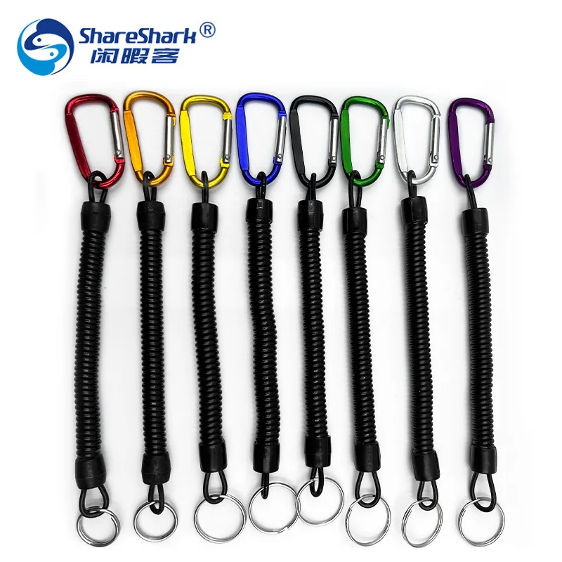 

Fishing Lanyards Boating Ropes Retention String Fishing Rope with Camping Carabiner Secure Lock Fishing Tools Accessories