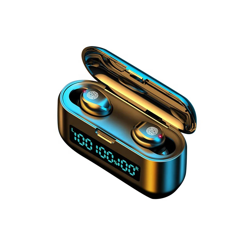 

F9 Tws Ipx7 Waterproof Earphone Fone De Ouvido Audifono Wireless Touch Headset Blue tooth Earbuds