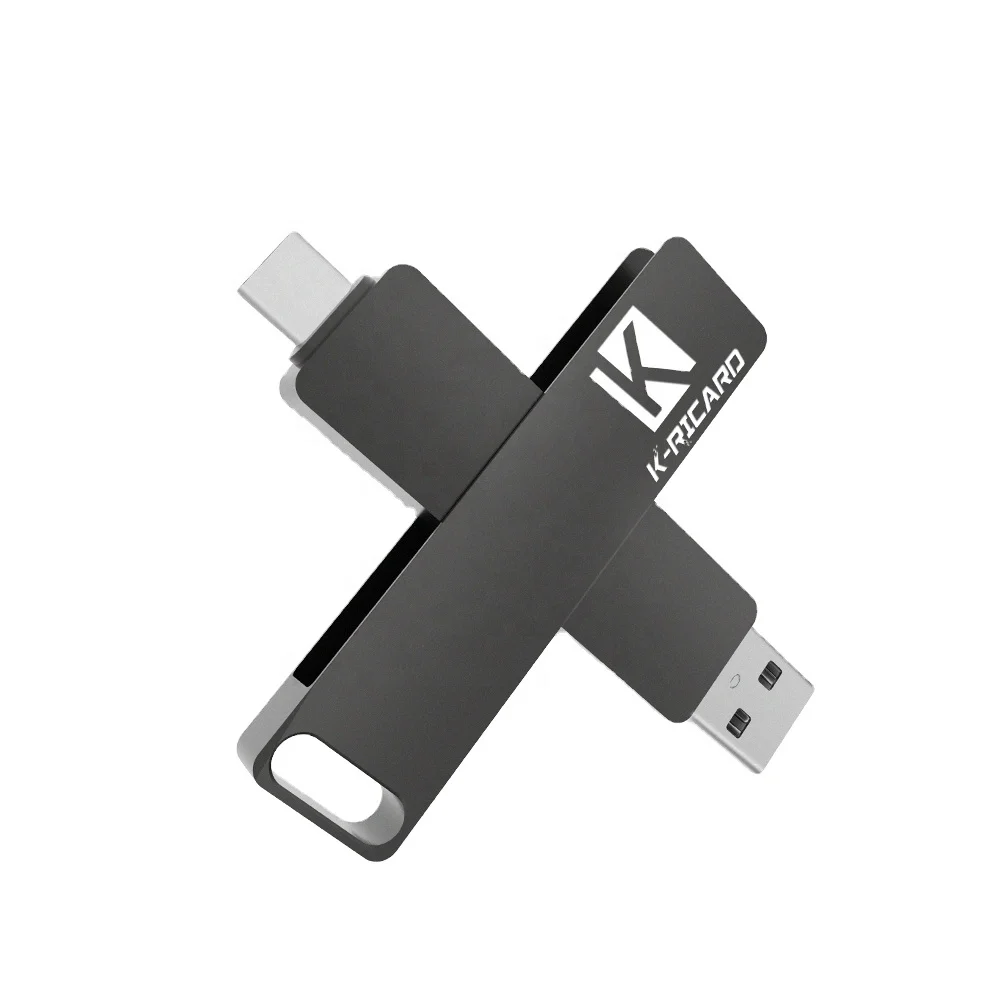 

K-Ricard 2 in 1 USB C 3.1 cle Metal USB Flash Drive 2 in 1 Type C 512GB 1T 2T OTG USB flash drive