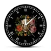 Tattooed Roses Wall Clock Death Evil Kill Killer Tattoo Human Bodypart Skeleton Bone Vintage Decorative Clock Wall Watch