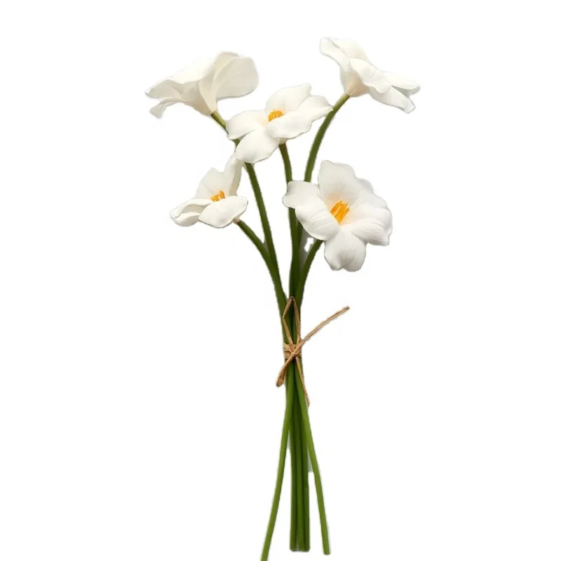 

High-end Hand bouquet material PU open tulip simulation faux Artificial flowers wholesale material wedding floral material