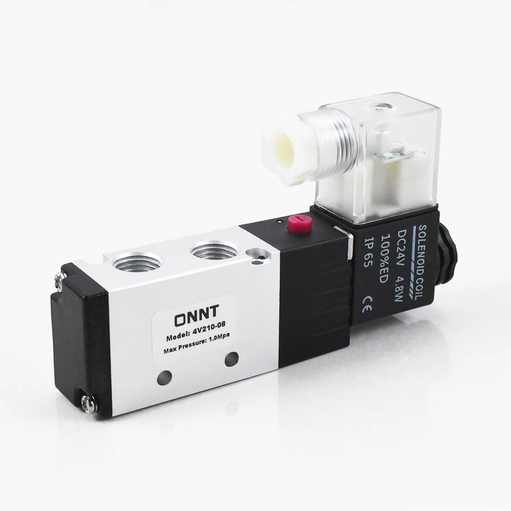 Electro Control 5/2 Way G1/4 Directional Airtac Pneumatic Solenoid Air Compressor Control Valve 4V210-08 AC 220V 110V DC24V 12V
