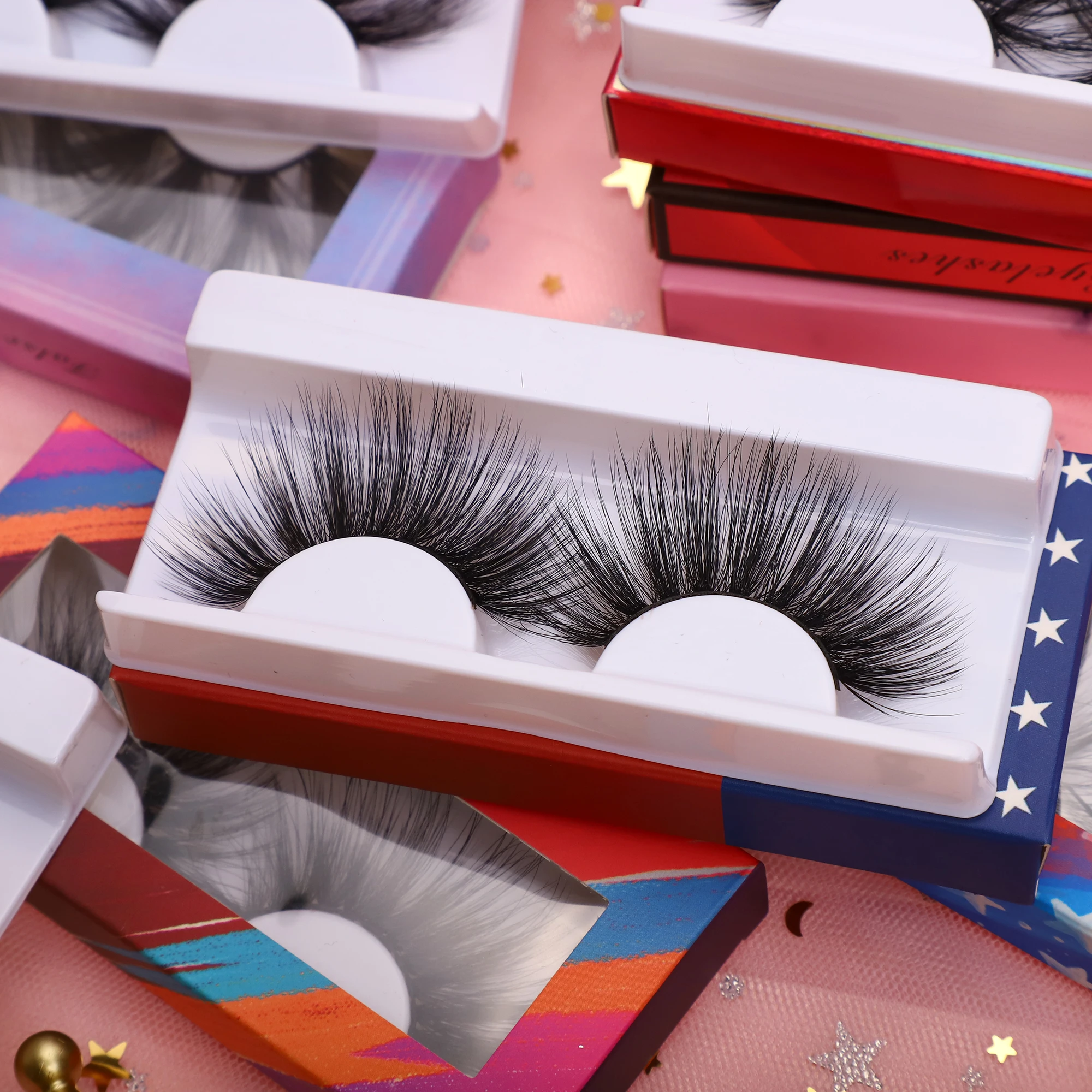 

Custom Lash Boxes Wholesale Private Label 100 % Handmade Eyelash False 3d Silk Eyelashes 3d Silk Lashes, Natural black