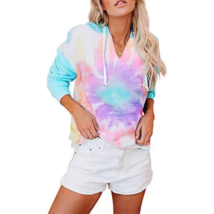 

New Arrival Color Changing Casual Tie Dye Plus Size Women's Hoodies & Sweatshirts