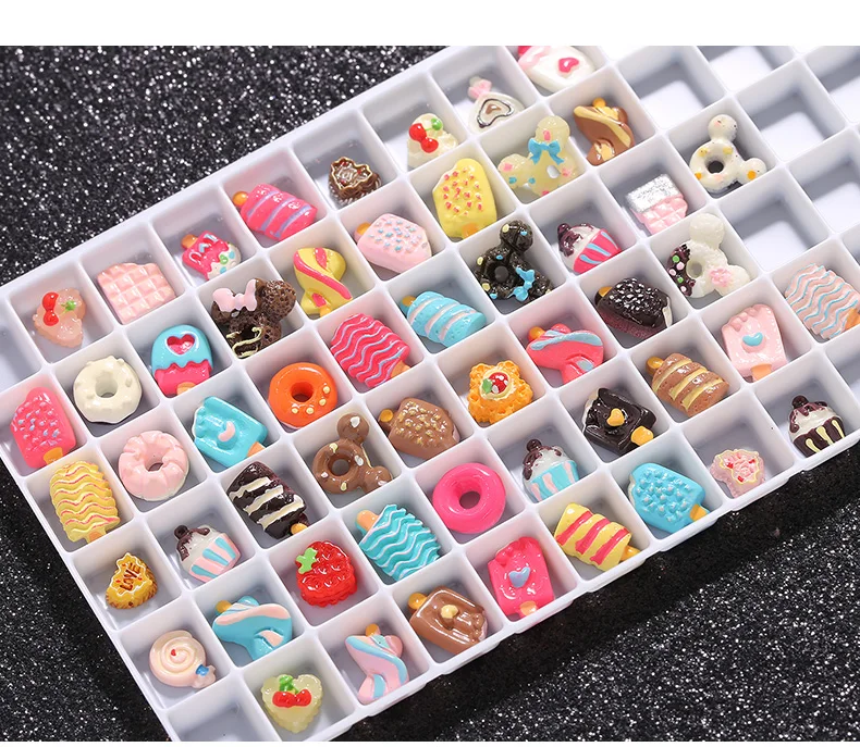 

Japanese Manicure Lovely Resin Jewelry Sweetheart Cake Simulation Donuts INS Ice Cream Nail Polish DIY Accessories Nail Charm, 19 designs