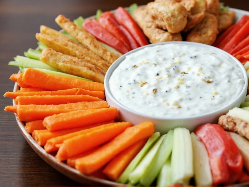 Homemade ranch dip with vegetable platter