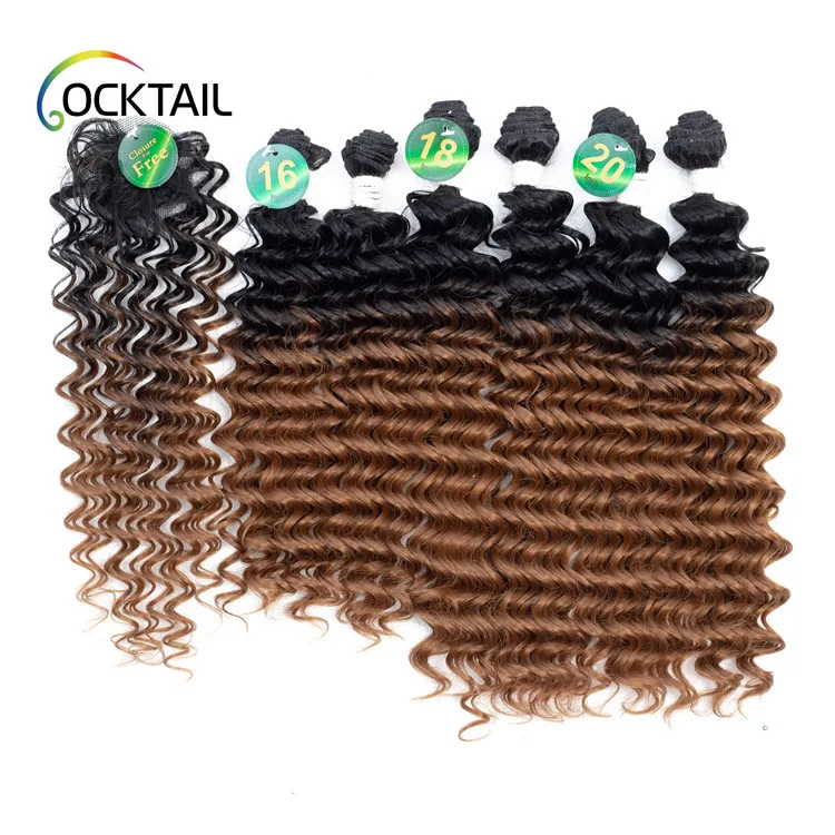 

deep curly human and synthetic mixed blend hair, human hair mixed synthetic fiber hair weaving