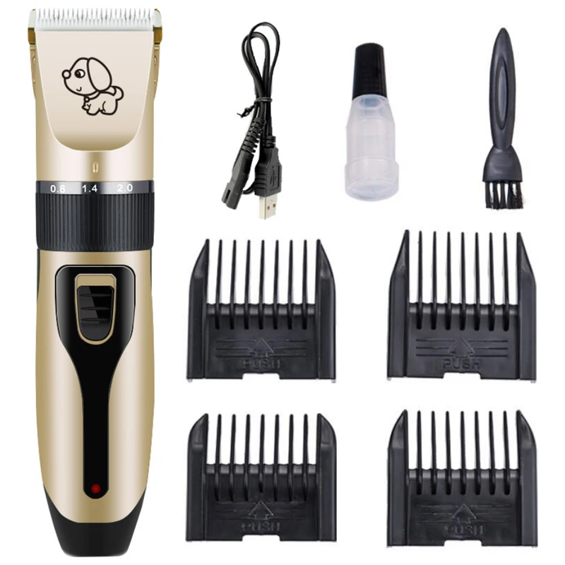 

2021 Amazon Hot Sell USB Charging Grooming Kit Pet Hair Electric Scissors Clippers For Dog, Brown