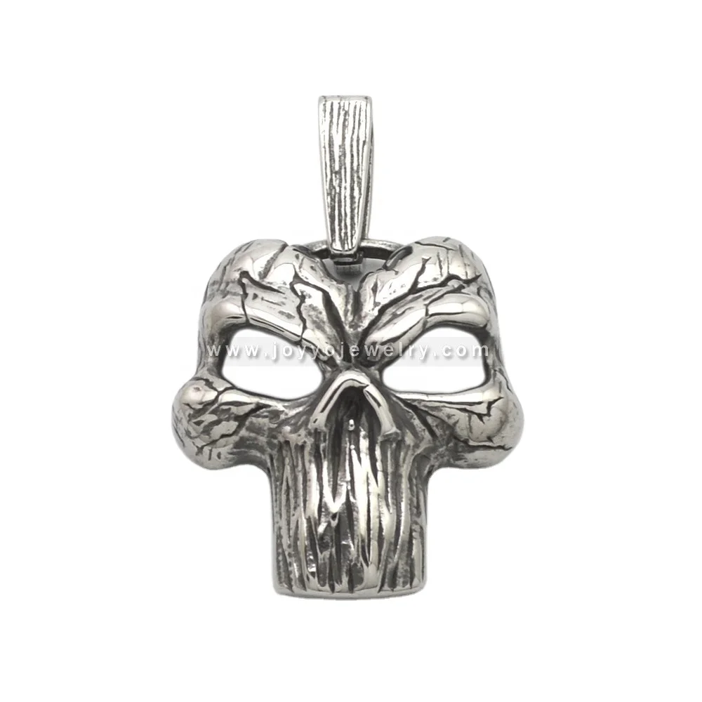 

Viking Skull Pendant Stainless Steel Antique Silver Angry Skull Pendant Casting Charms Men Jewelry