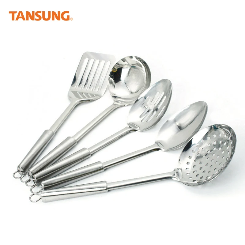 

Stainless Steel Kitchen Cooking Spoon Utensils 5pcs Set 304 Serving Spoons