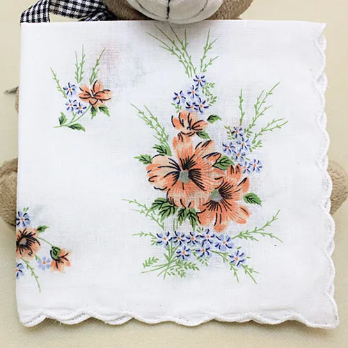 100% 纯棉女士印花手帕