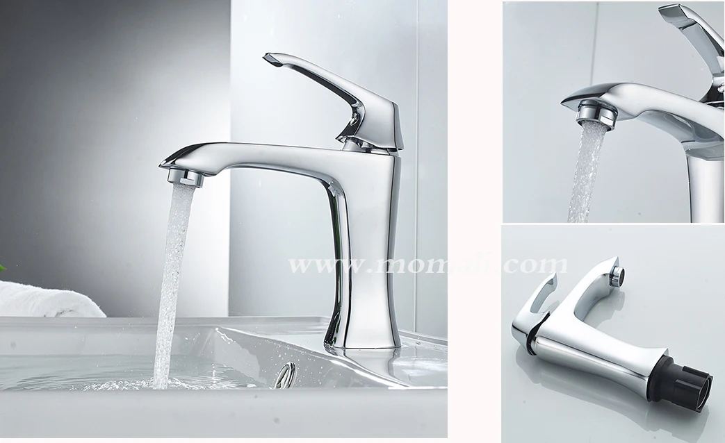 Grifo De Latón Cromado Para Lavabo De Baño,Grifos De Lavabo Con Un Solo