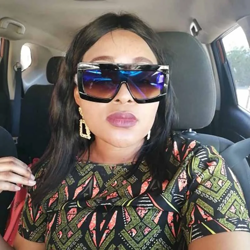 

Newest Trendy Oversized One-piece Square Frame Sunglasses, 6 colors