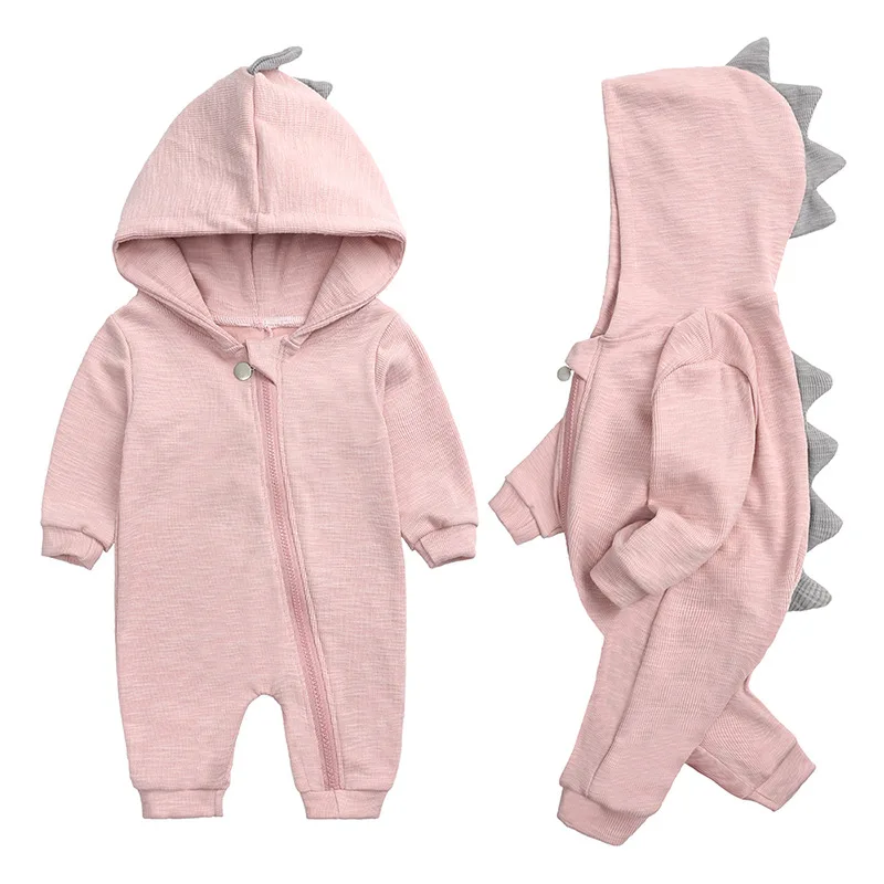 

Funny Cotton Baby Girl Boy Dinosaur Onesie Rompers Baby Autumn Winter Solid Color Jumpsuits Clothes for