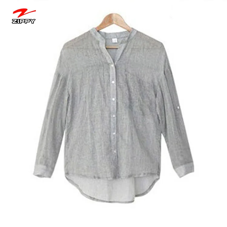 

2021 Fashion Women Plus Size Linen Top, Customized color