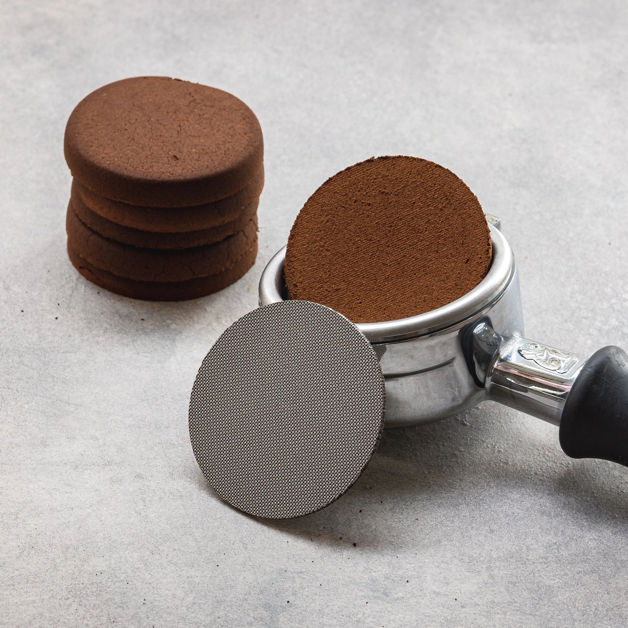 

100 micron stainless steel Coffee espresso puck screen, Silver