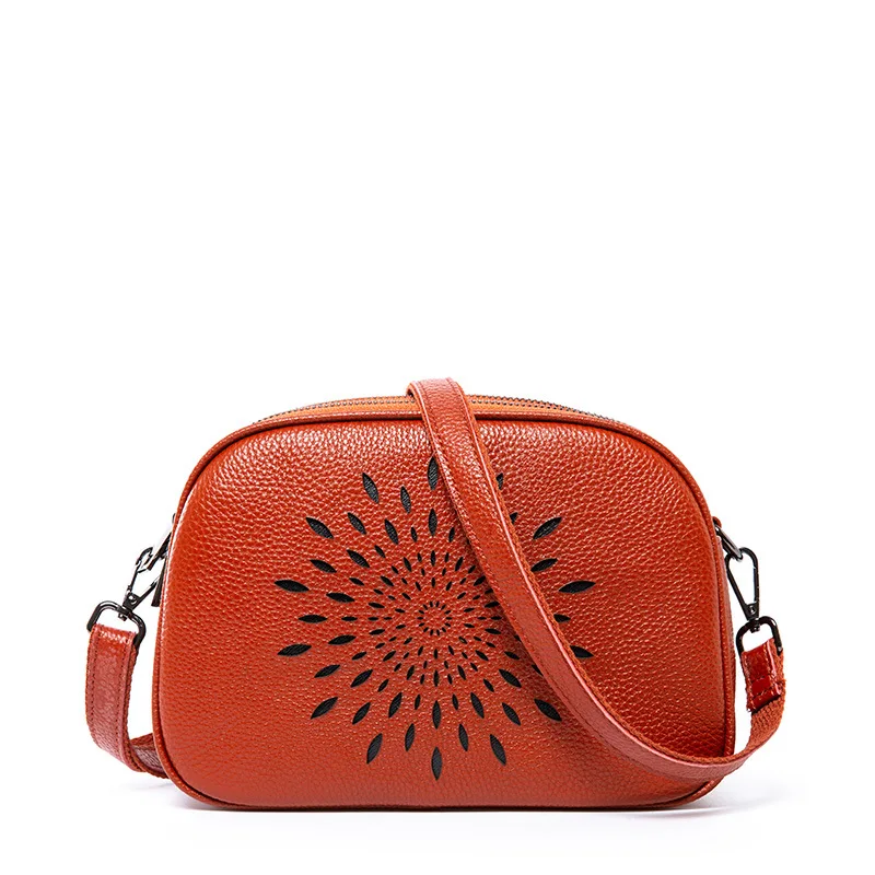 
TS4052 2020 wholesale china product ladies sling bag shoulder small handbag top layer cowhide Hollow Out bags for women 