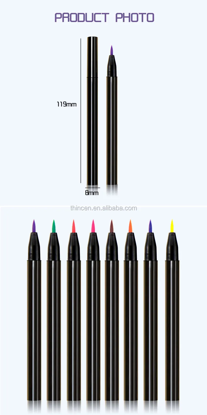 Wholesale Waterproof Multicolor Neon Liquid Eyeliners Pencil