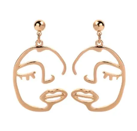 

Kiss Beauty Earrings Fashion Jewelry Abstract Women's Face Hanging Earrings for Women